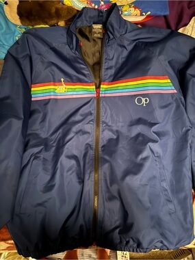 SpongeBob Squarepants Navy Raincoat with Rainbow Stripes
